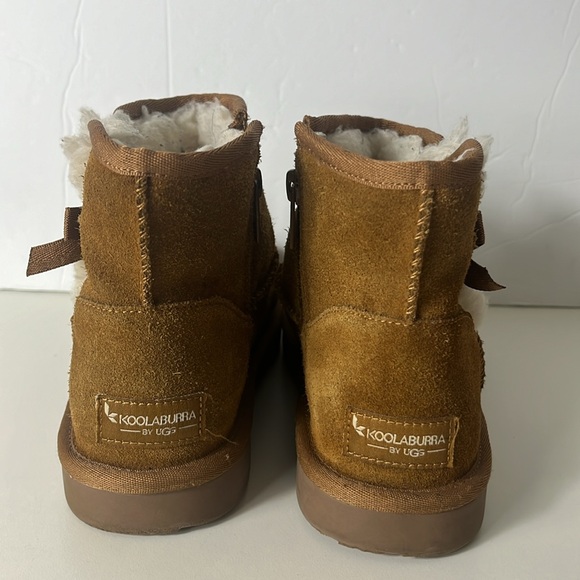 Koolaburra By UGG Brown Ankle boots Mini Bailey Bow II Kid’s Size 3 - Picture 4 of 9